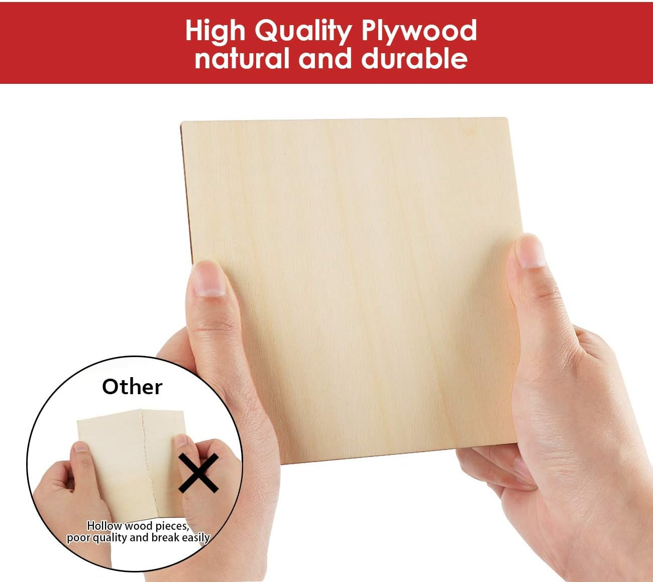 12,7 X 12,7 X 3Cm Natural Wooden Square for Woodcraft,50Pcs Unfinished Plain Wood Pieces,Blank Wood Slices for DIY Crafts Home Painting Staining Unfinished Wood Cup Coasters Laser Engraving Carving
