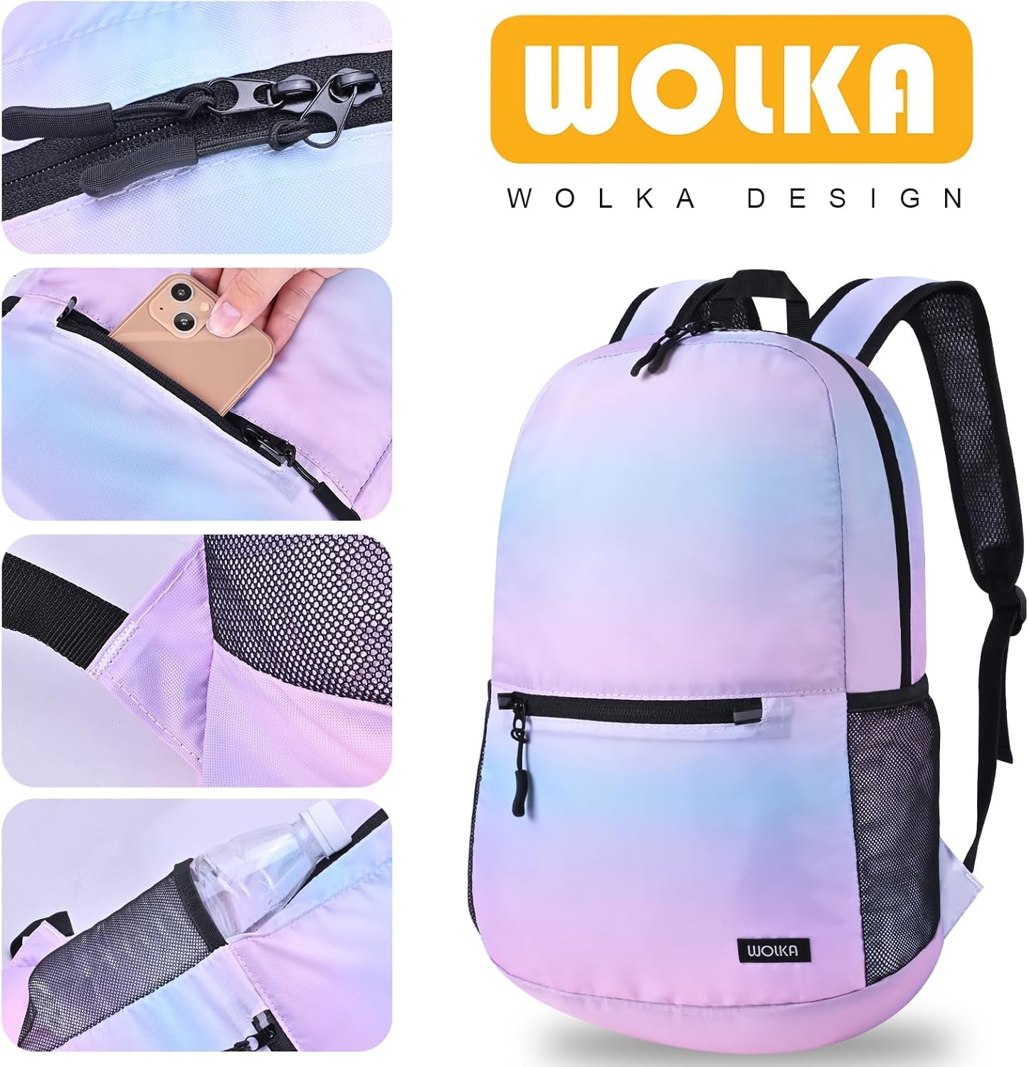 Ultra Lightweight Packable Backpack，Small Waterproof Foldable Daypack,Collapsible Traveling Hiking Backpack 20L,Compact Mini Backpack for Women,Portable High Strength Nylon Backpack(Pink)