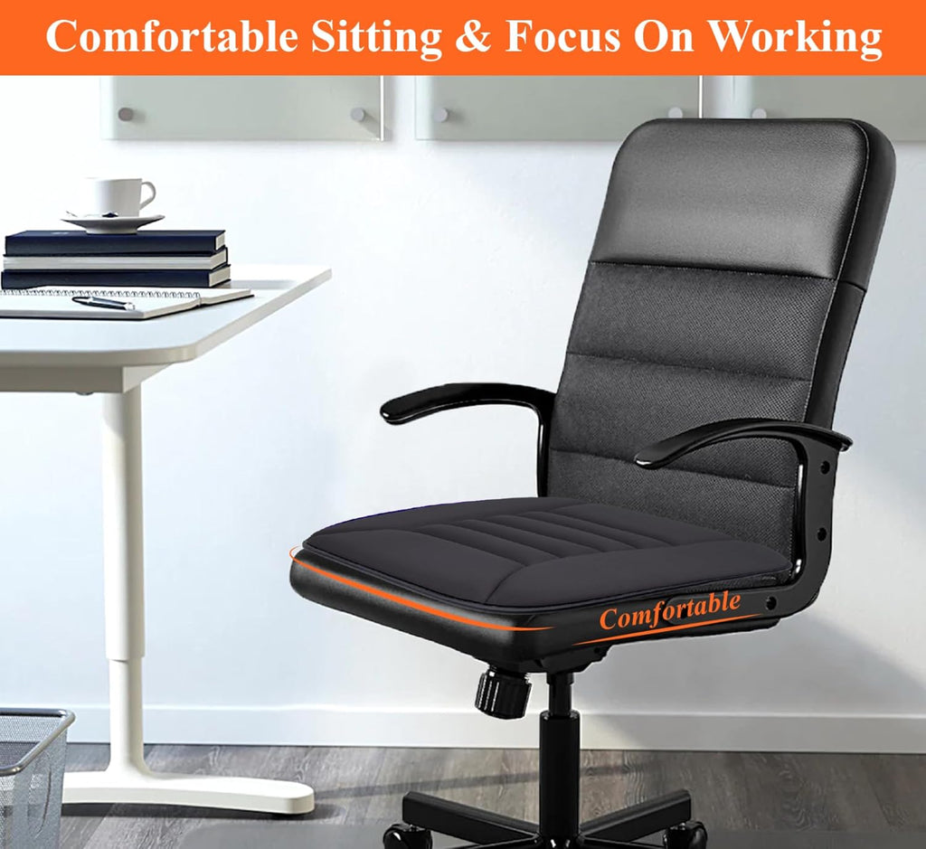Car Seat Cushion with 1.2Inch Comfort Memory Foam, Seat Cushion for Car and Office Chair (Black)