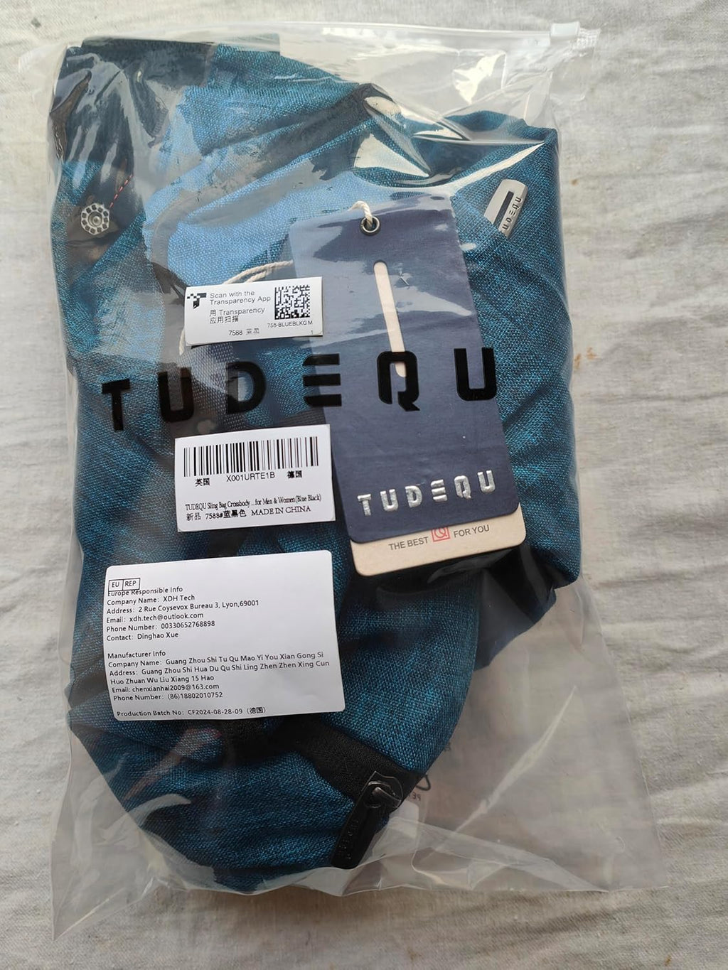 Sling Backpack, 8 Pockets Sling Bag Crossbody, 19L Large Sling Bag for Men Travel Crossbody Backpack Hiking Outdoor