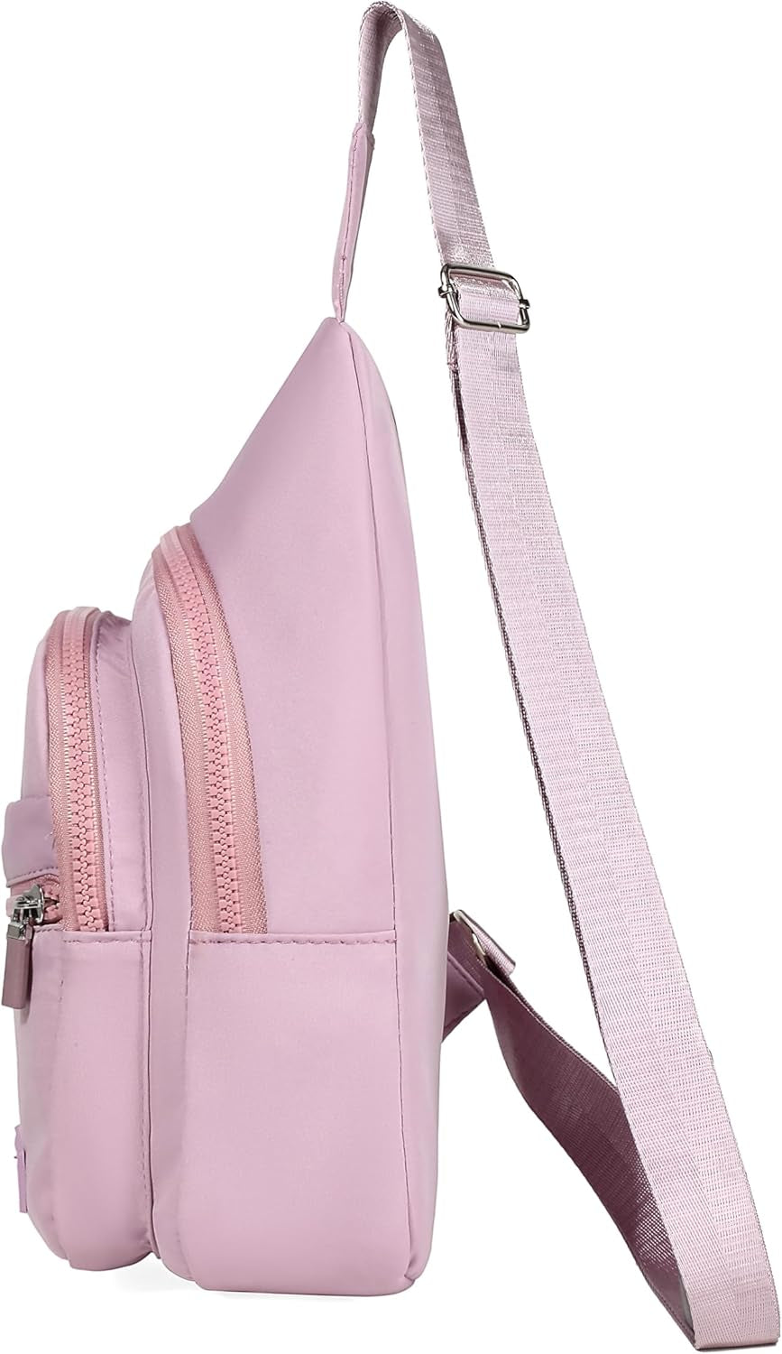 Small Sling Backpack Crossbody Sling Bag for Women, Chest Bag Daypack Fanny Pack Crossbody Bag for Hiking Traveling Outdoors - Lilac