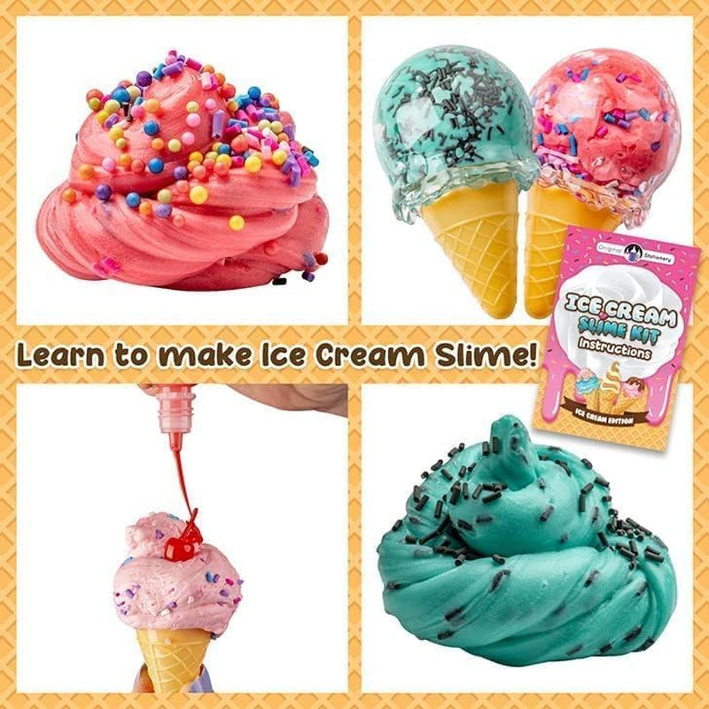 DIY Ice Cream Slime Kit for Girls, Amazing Ice Cream Slime Making Kit to Make Butter Cloud & Foam Slimes, Fun Easter Present, 10 Year Old Girl Birthday Gifts & Toys for Girls 8-10