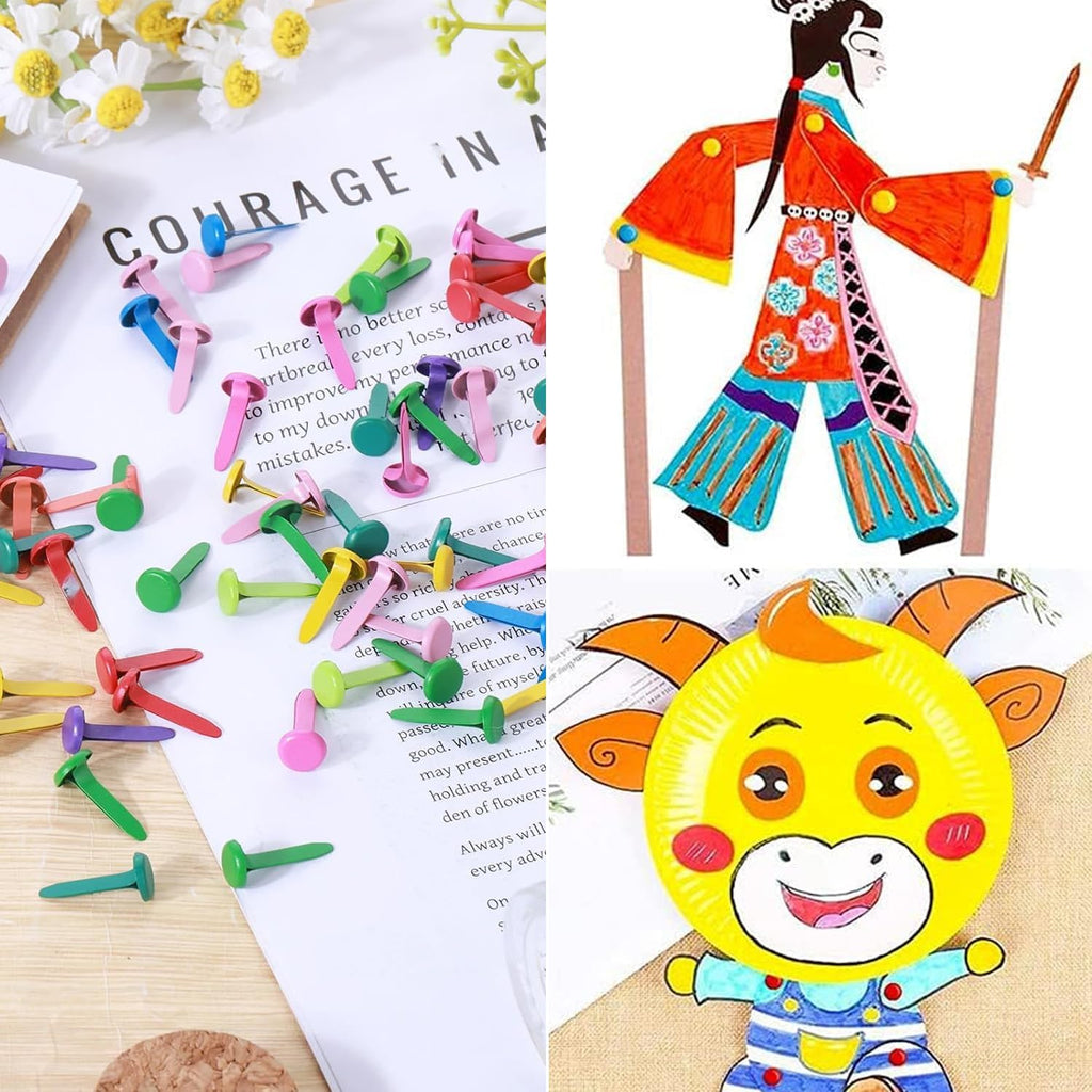 Split Pins Craft Metal Paper Fasteners Split Pins 8Mm X 18Mm Multicolor Split Pin Mini Brads round Scrapbooking Brads for Paper DIY Stamping Crafts Projects Scrapbooking Office 100 Pcs