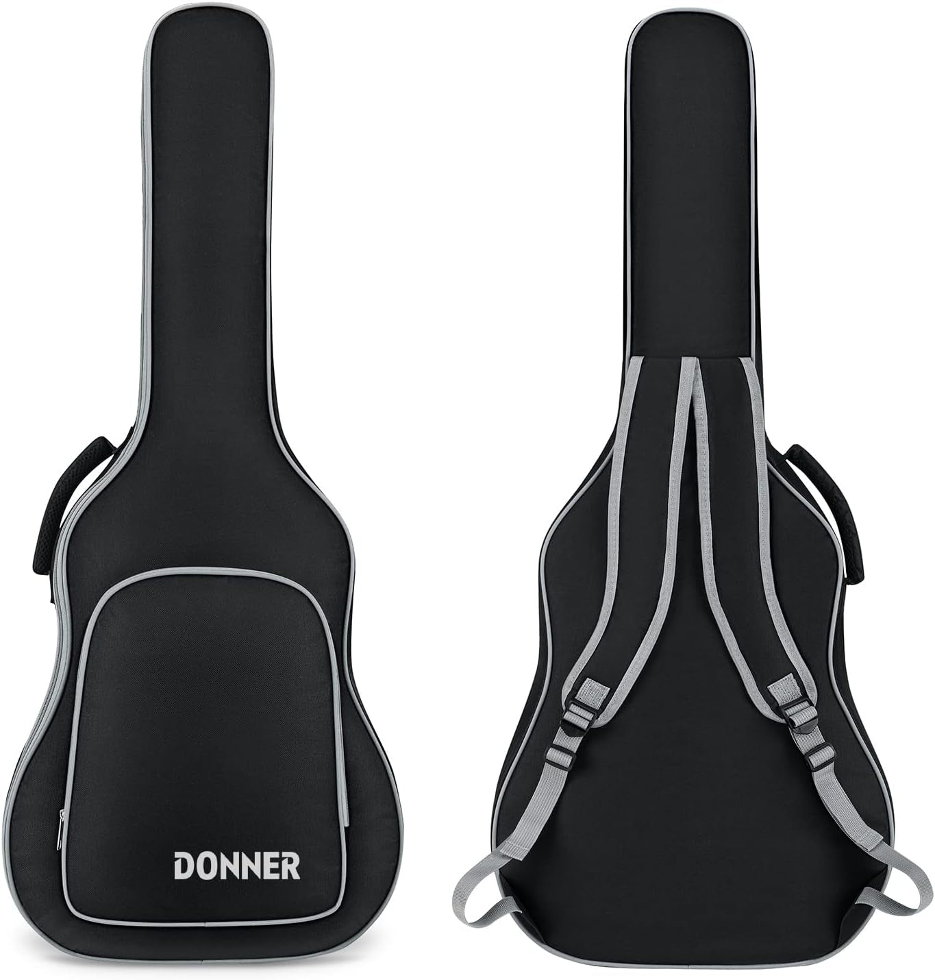 Acoustic Guitar Gig Bag 40/41 Inch, 5Mm Thickness Backpack Soft Solid Guitar Case with Adjustable Straps, Water-Resistant Nonwovens Interior Thicken Sponge Pad with Pocket, Black