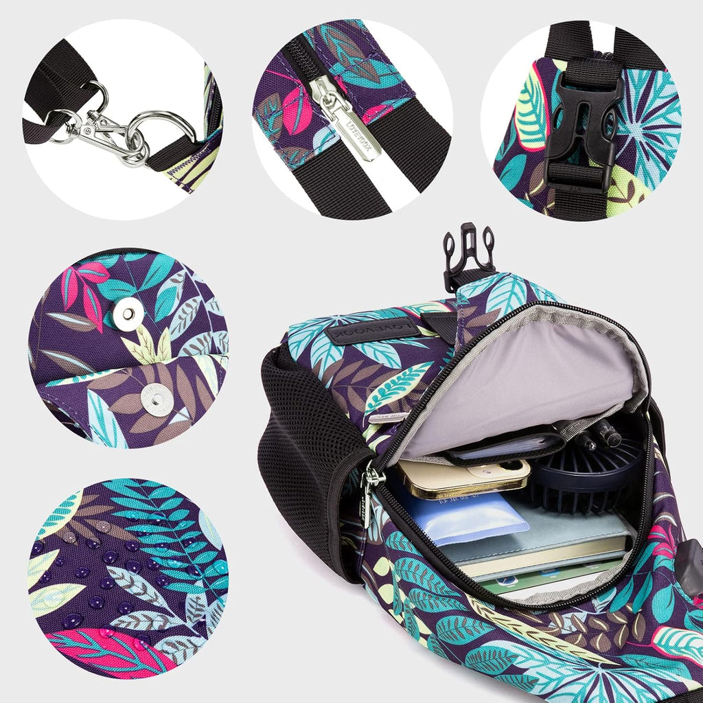 Sling Bag for Women Casual Daypack Nylon Crossbody Sling Backpack Travel Shoulder Bag Hiking Daypack