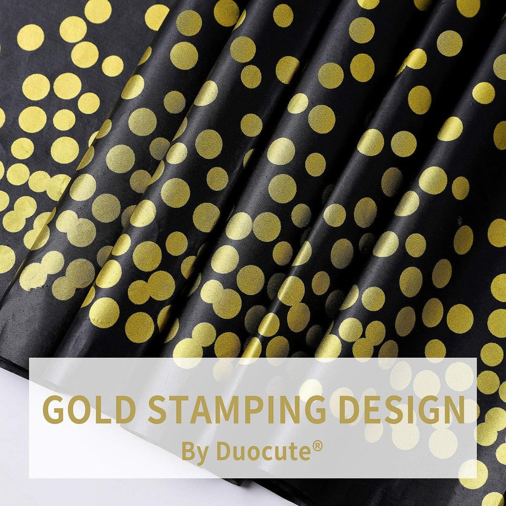 2 Pack Black and Gold Party Tablecloth for Rectangle Table, Gold Dot Confetti Rectangular Table Cover for Birthday Party, Graduation, Baby Shower, Cocktail Party, Bachelorette Party, 137Cm X 274Cm