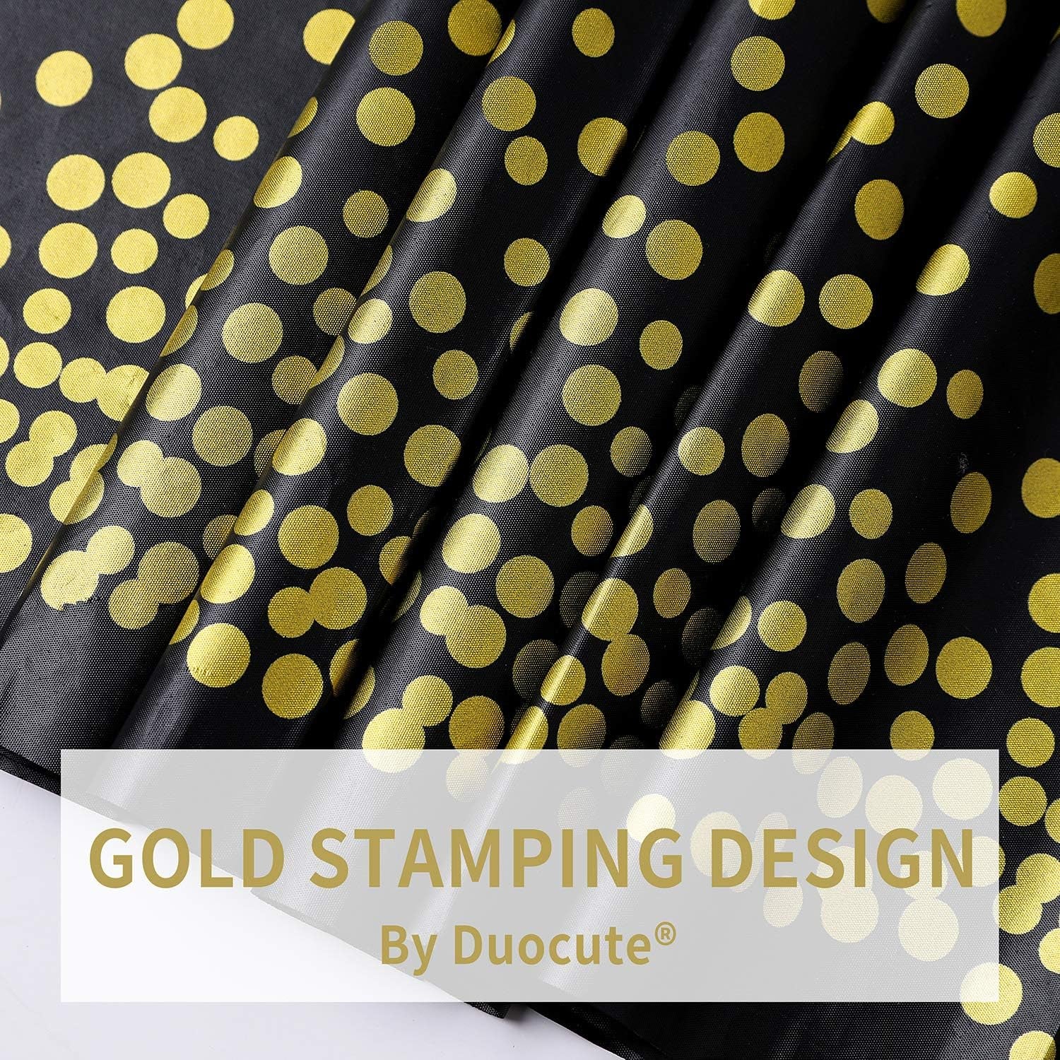 2 Pack Black and Gold Party Tablecloth for Rectangle Table, Gold Dot Confetti Rectangular Table Cover for Birthday Party, Graduation, Baby Shower, Cocktail Party, Bachelorette Party, 137Cm X 274Cm