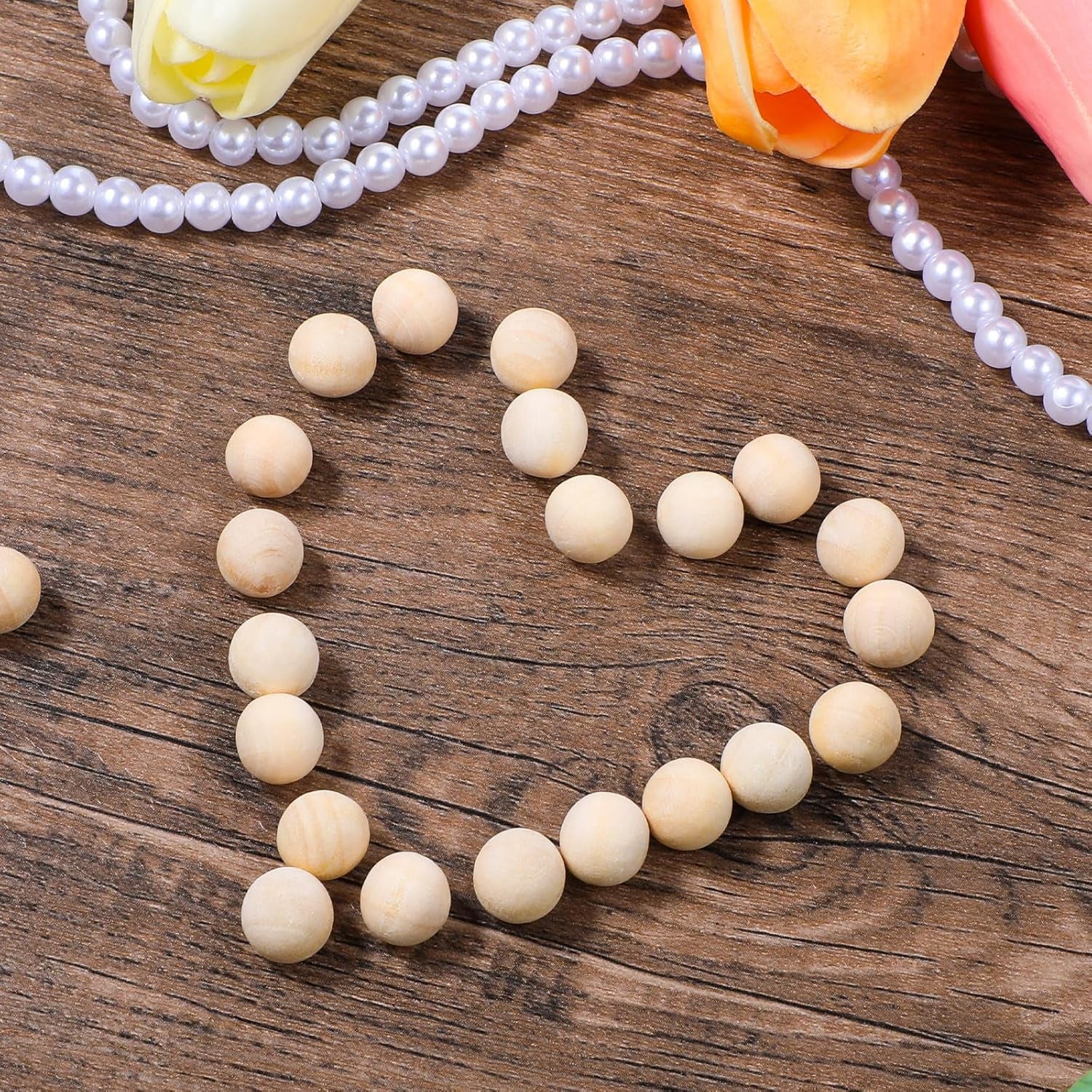 100 PCS round Wooden Balls for Crafts, Unfinished Natural Wood Balls for Crafting for DIY Craft Projects Jewelry Making Arts Design