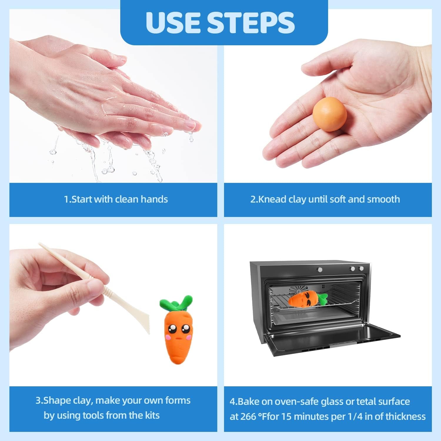 Polymer Clay, 50 Colors Clay Kit, Oven Bake Modeling Clay, Creative Polymer Clay Kit with Sculpting Tools and Jewelry Accessories, Non-Toxic, Ideal DIY Clay Gifts for Adults and Teens