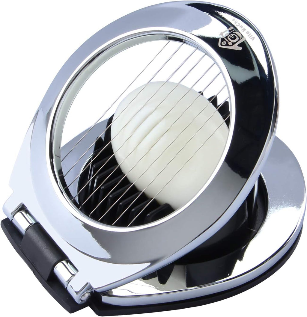 Multi Function Stainless Steel Egg Slicer for Hard Boiled Eggs Dishwasher Safe Heavy Duty Egg Cutter Kitchen Helper