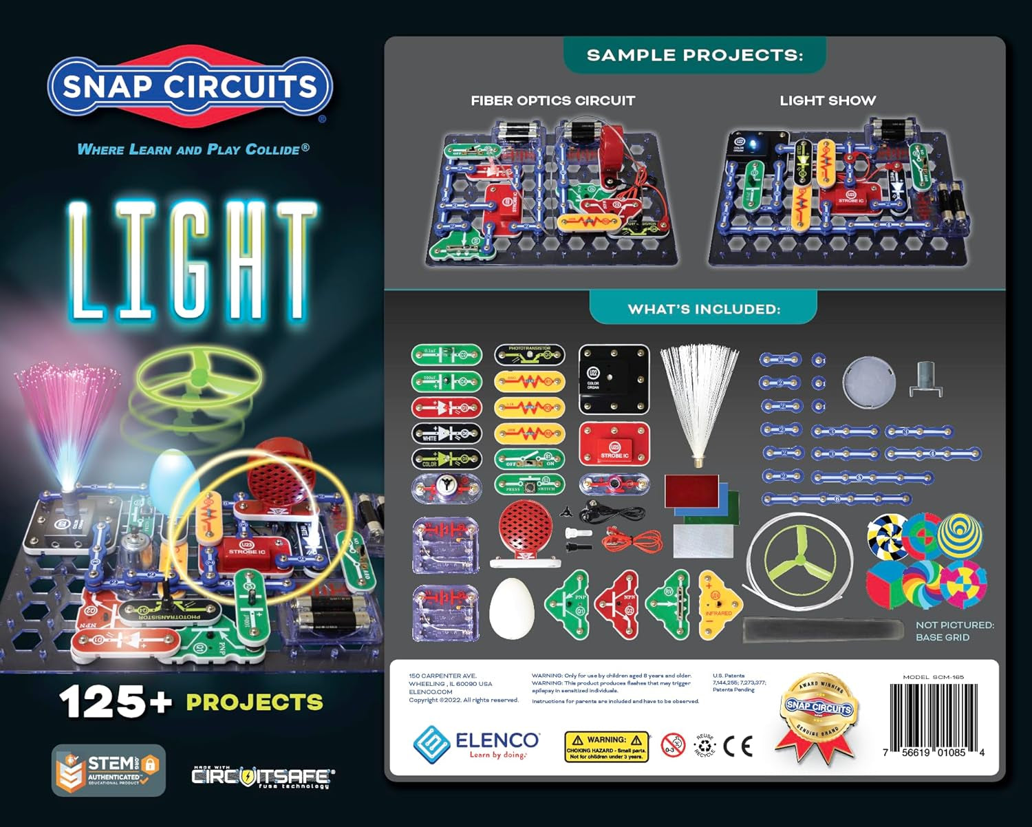 Light Electronics Exploration Kit | over 175 Exciting STEM Projects | Full Color Project Manual | 55+  Parts | STEM Educational Toys for Kids 8+