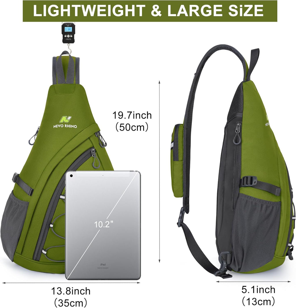 NEVO RHINO Crossbody Sling Backpack 18L Large Sling Bag for Men with Phone Pocket Shoulder Bag for Men, Women Sport Daypack