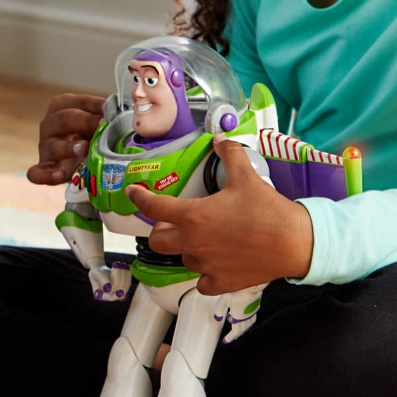 Official Buzz Lightyear Interactive Talking Action Figure from Toy Story, Features 10+ English Phrases, Interacts with Other Figures and Toys