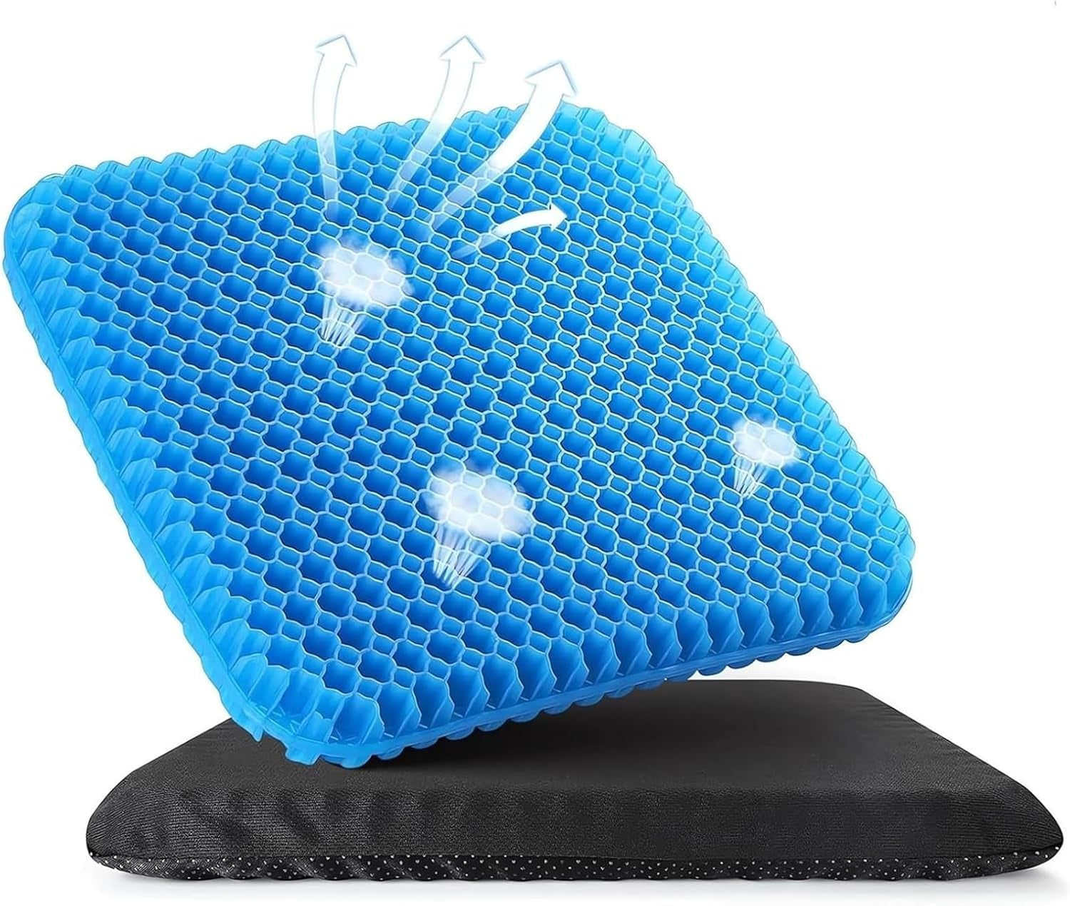 2 Piece Soft Sitter Cushion, Soft Sitter Gel Cushion, Honeycomb Seat Cushion, 38 * 30 * 1.2Cm, for Office, Car, Wheelchair, Gaming Chair