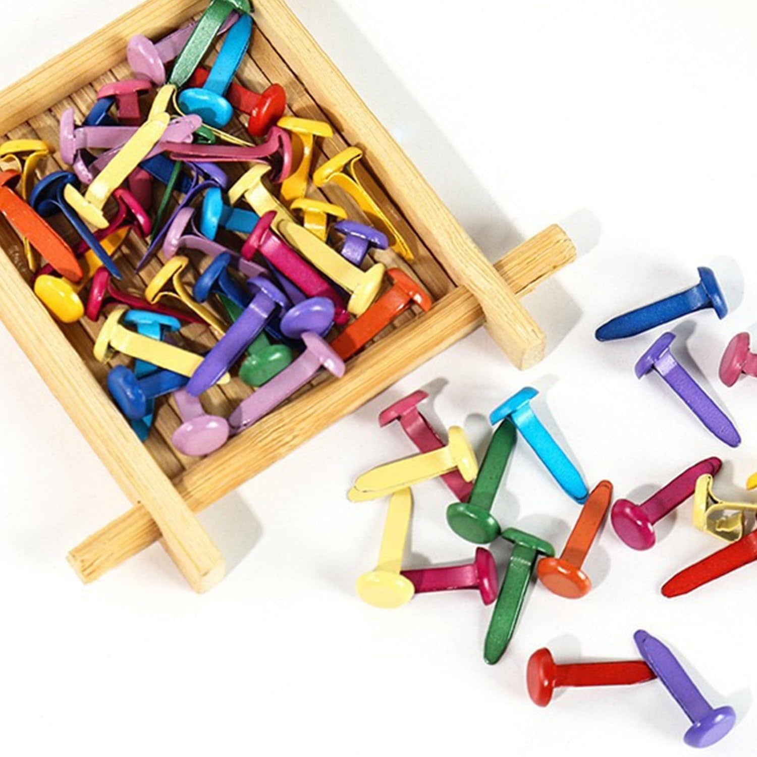 Split Pins Craft Metal Paper Fasteners Split Pins 8Mm X 18Mm Multicolor Split Pin Mini Brads round Scrapbooking Brads for Paper DIY Stamping Crafts Projects Scrapbooking Office 100 Pcs