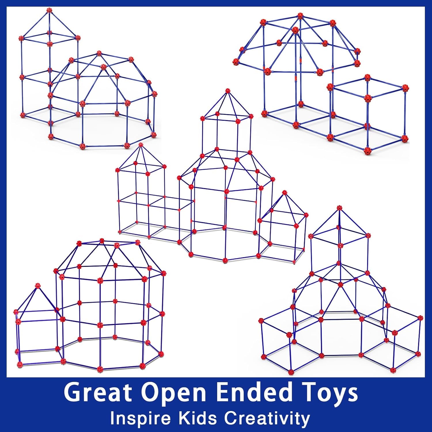 180 Pack Fort Building Kits for Kids Age 4, 5, 6, 7, 8+ Years Old, Creative STEM Building Toys for DIY Castles, Tunnels, Play Tent, Ideal Christmas, Birthday Gifts for Boys & Girls