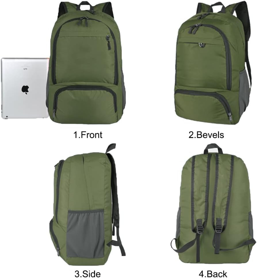 35L Hiking Backpack Ultralight Lightweight Packable Foldable Water Resistant Travel Camping Outdoor Daypack (Green)