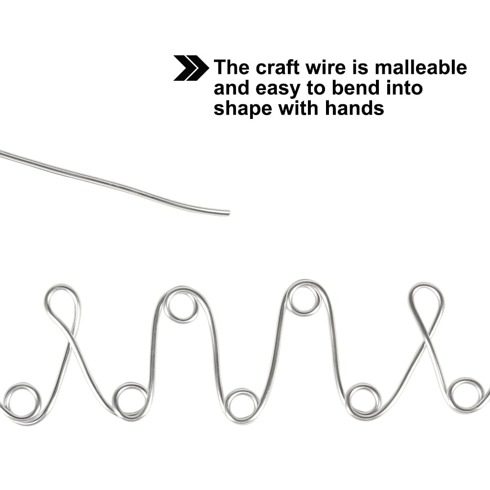 12 Gauge Aluminum Craft Wire, 100 Feet 2Mm Thick Bendable Metal Crafting Wire for Sculpting, Modelling, Bonsai Training, Skeleton, Floral Making, Jewelry Making, Weaving and Wrapping (Silver)