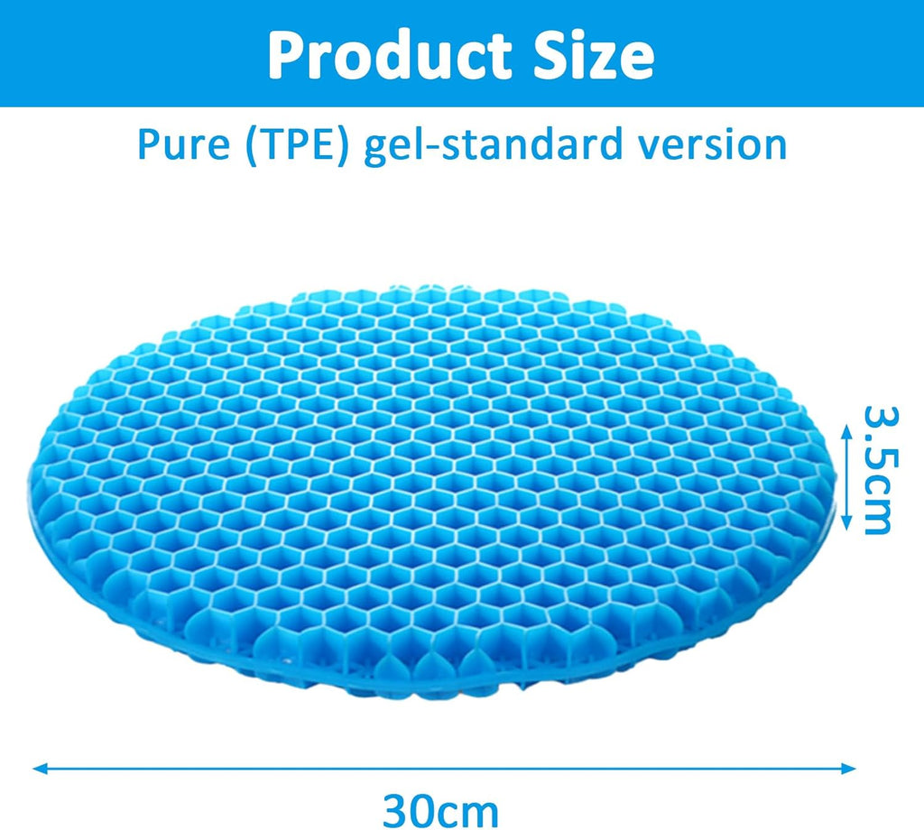 Gel Cushion for Sitting, Soft Sitter Cushion, Gel Cushion for Sitting Gel Seat Cushion for Long Sitting Breathable Cool Double Thick Seat Cushion Cushion for Office Chair Car Wheelchair