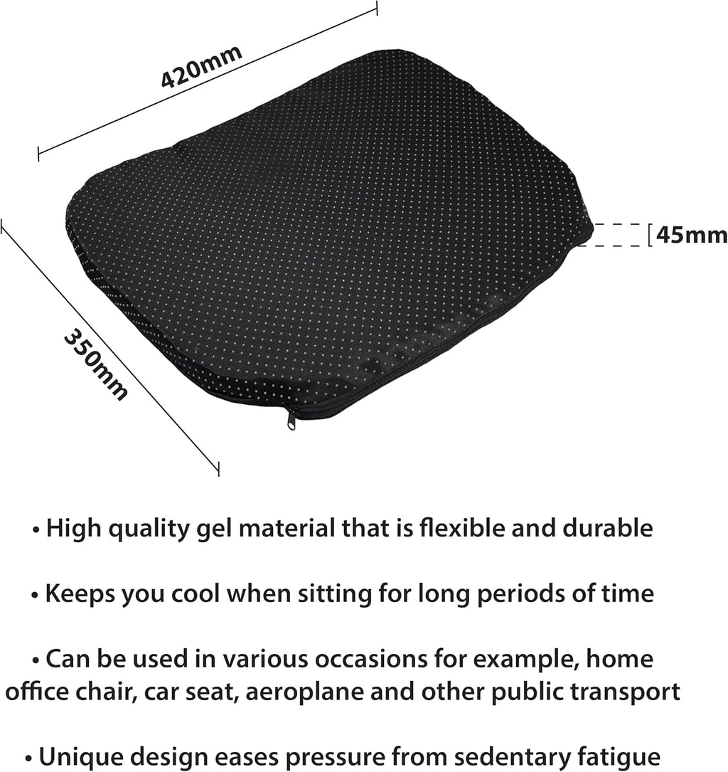 Gel Support Cushion.Double Honeycombe Design,Breathable Air Flow,Office Chair,Wheelchair,Eggcrate Chair,Car Soft Sitter Cushion,Pressure Relief,Coccyx Pain,Washable Cover