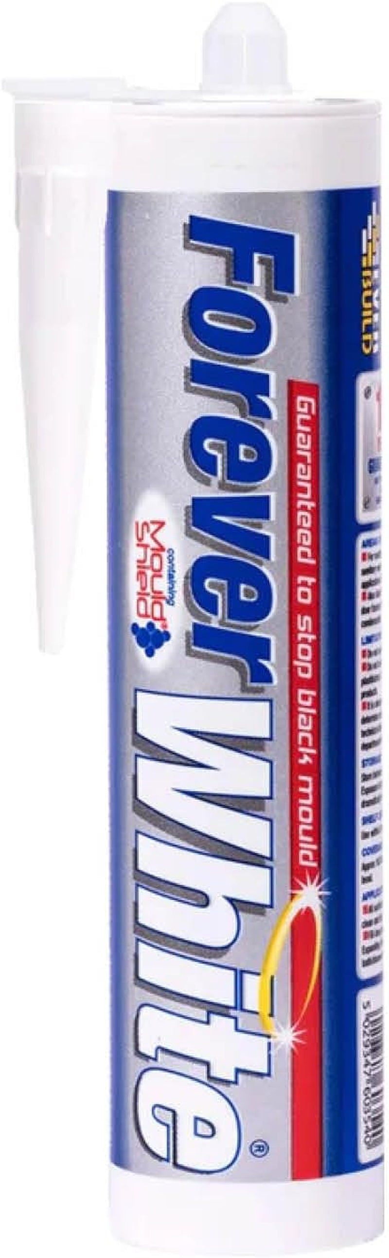 Forever White Anti-Mould Silicone Sealant – Permanently Waterproof – Suitable for Internal and External Use – White – 295Ml