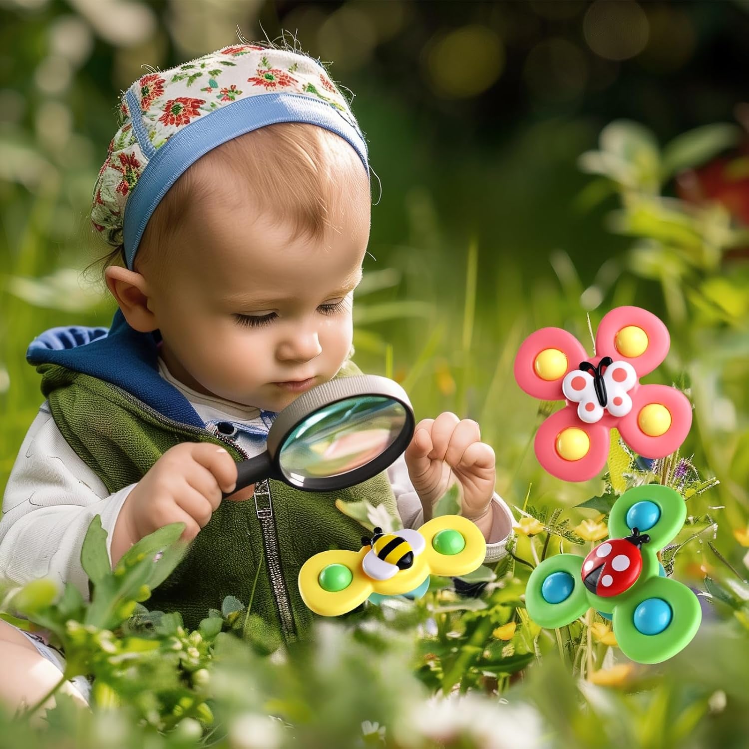 3PCS Suction Cup Rotating Toys for 1 Year Old Boy Girl|Rotating Top Baby Toys 12 18 Months|1 2 Year Old Boy Birthday Gift|Baby Bath Toy for Kids Ages 1-3|Sensory Toy for Toddlers 1-3