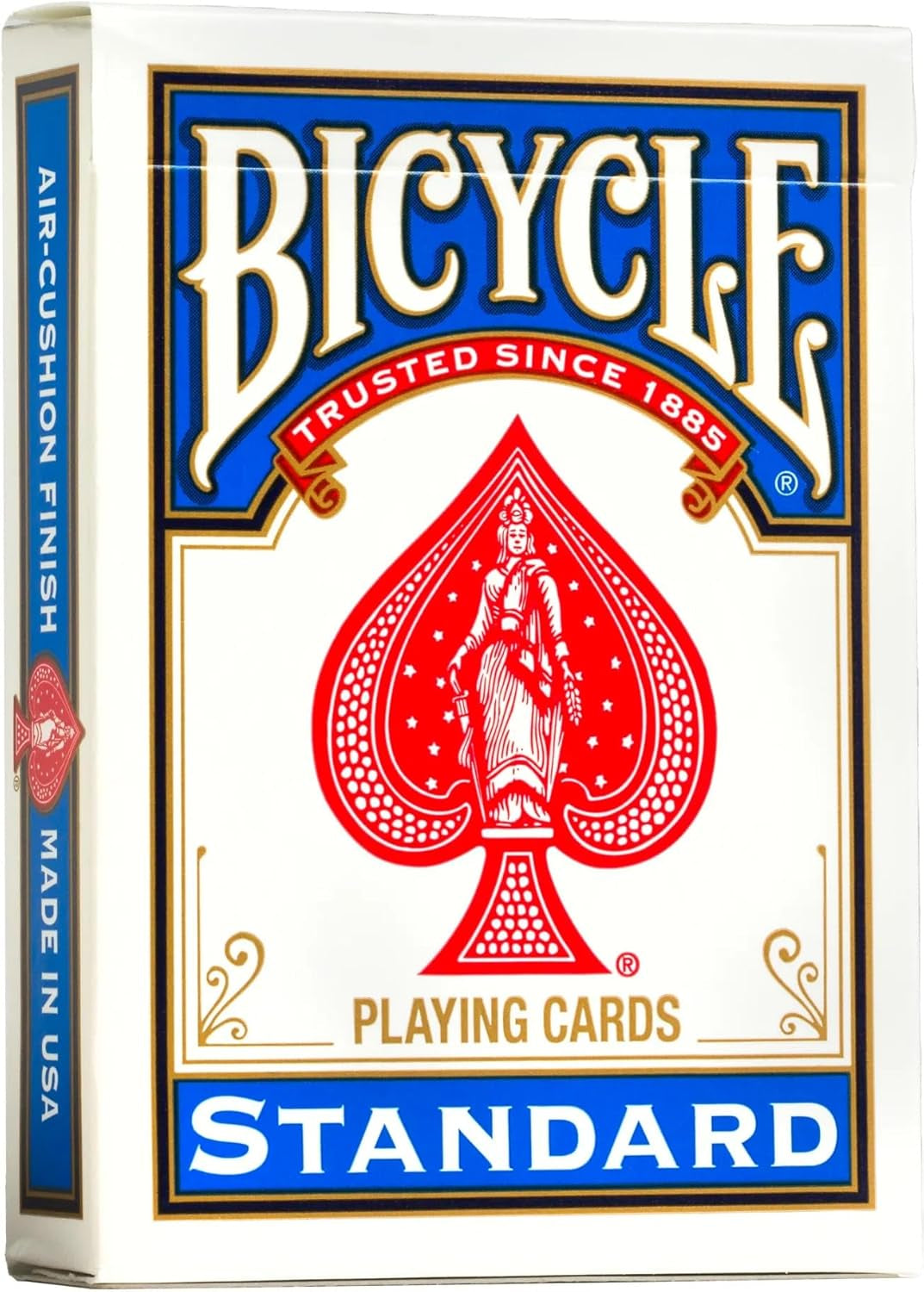 ® Gold Standard Playing Cards - 1 Deck of Cards, (Colour Will Vary Red or Blue), Air Cushion Finish, Iconic International Rider Back Design, Standard Index