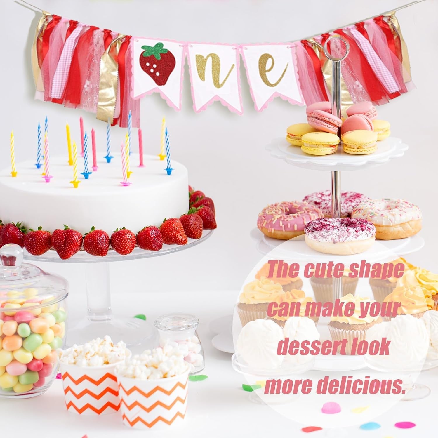 Strawberry Highchair Banner for 1St Birthday Decorations,Strawberry Party Decorations,High Chair Banner Berry First Birthday Decor,Best Baby Shower Decoration