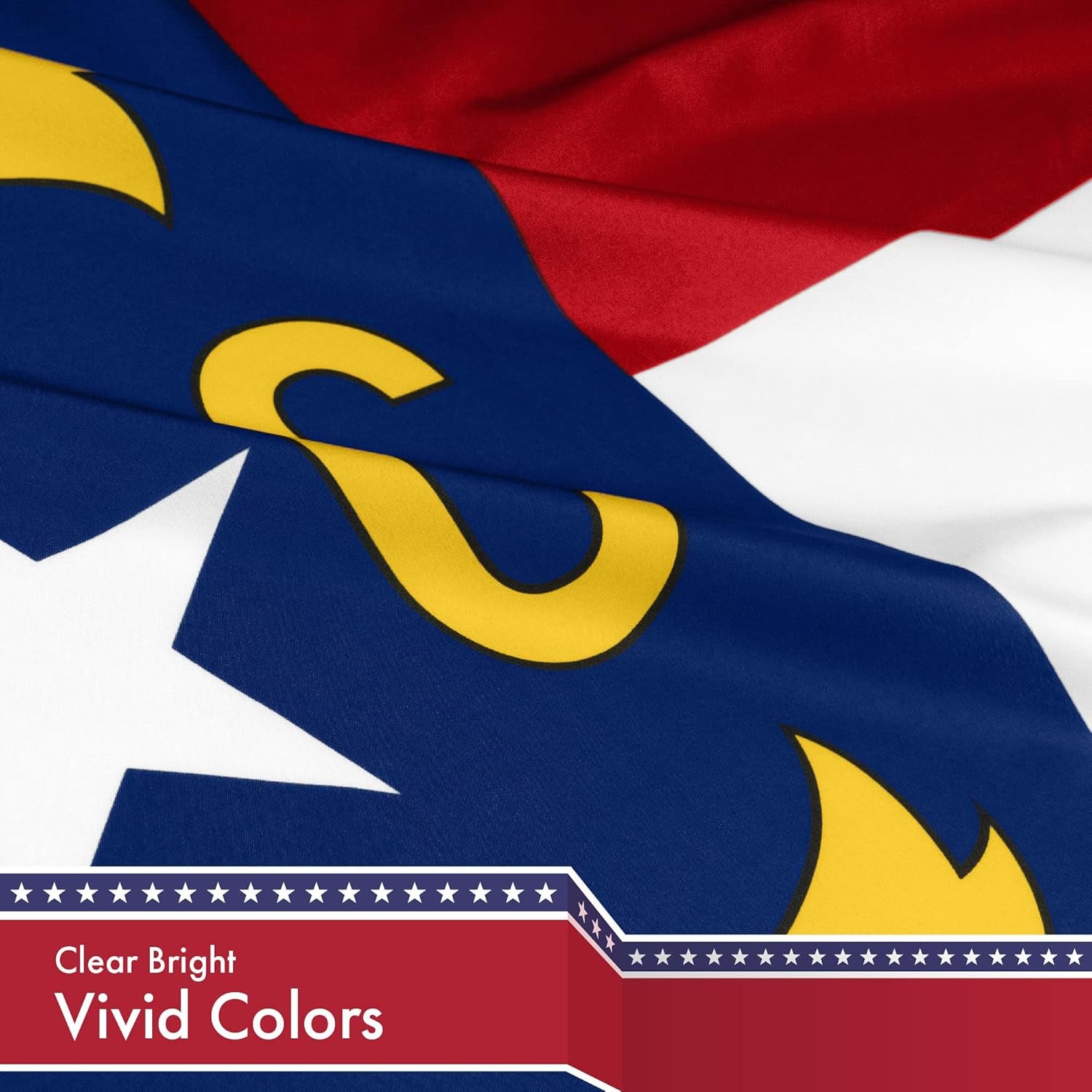 North Carolina State Flag | 3X5 Ft | Liteweave Pro Series Printed 150D Polyester | Indoor/Outdoor, Vibrant Colors, Brass Grommets, Thicker and More Durable than 100D 75D Polyester