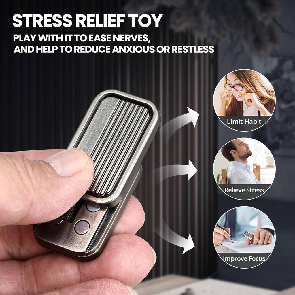 EDC Metal Fidget Slider Toys- Stress Relief EDC Fidget Sliders, Casual Metal Adult'S Hand Toys for Office, Desk Stress Toy Gifts for Adults