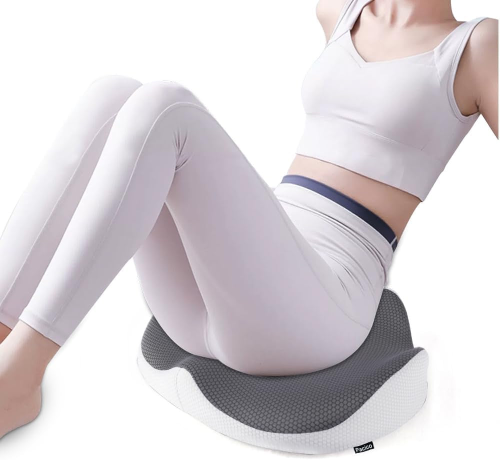 Memory Foam Seat Cushion for Office Chair, Home Chair, Car Seat, Airplane, Wheelchair, Pain Relief for Long Sitting, Non-Slip Bottom, Removable Cover