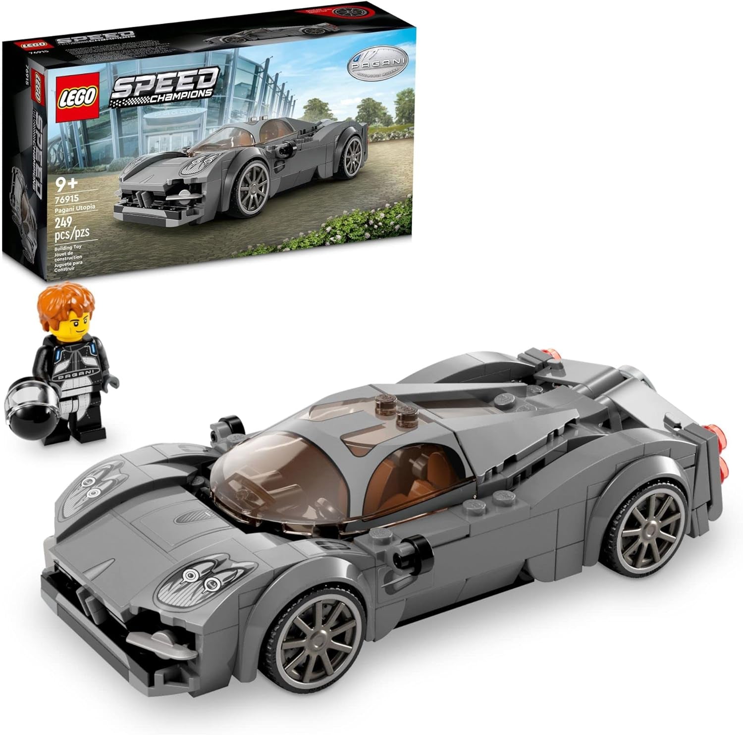 Speed Champions Pagani Utopia 76915 Race Car Toy Model Building Kit, Italian Hypercar, Collectible Racing Vehicle, 2023 Set
