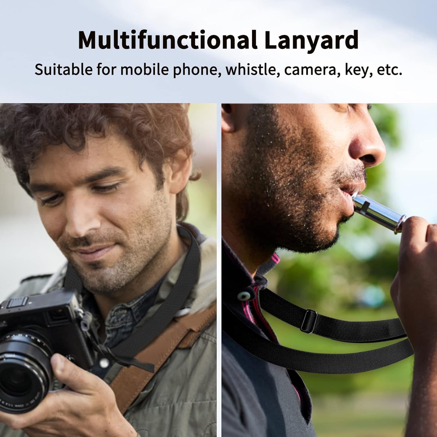 Universal Mobile Phone Chain, 2 Pcs Adjustable Collar Lanyard and 2 Pcs Durable Patches, Lanyard Mobile Phone Neck Strap Compatible with Most Smartphones