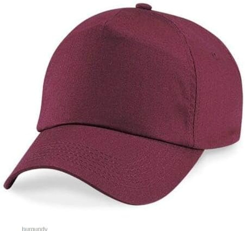 Kids Plain Baseball Cap Girls Boys Childrens Hat School P.E. Summer Sun Hat 50 UPF Adjustable - Black - White - Red - Blue - Yellow