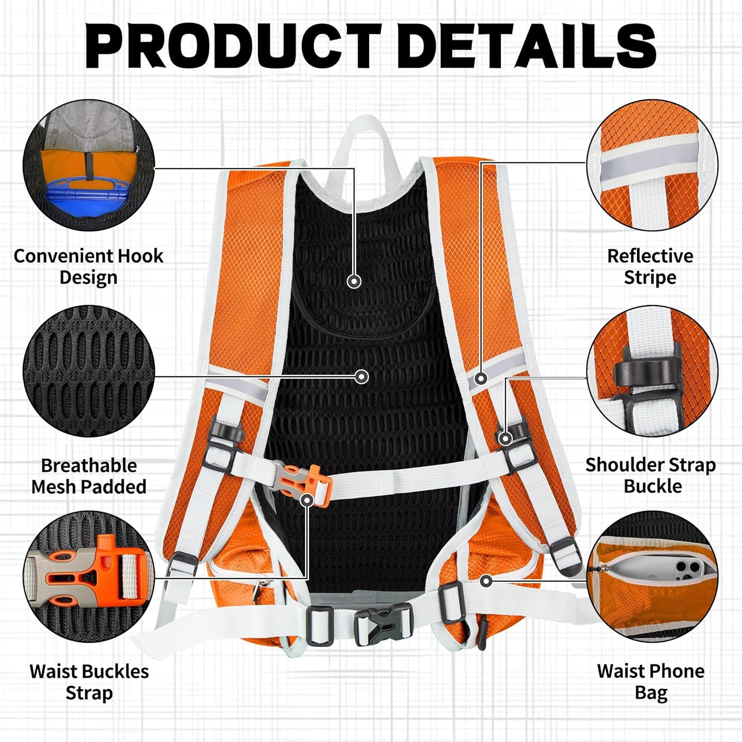 Hiking Backpacks, Small Waterproof &Lightweight Running Cycling Camping Climbing Gym Travel Daypack for Women Men