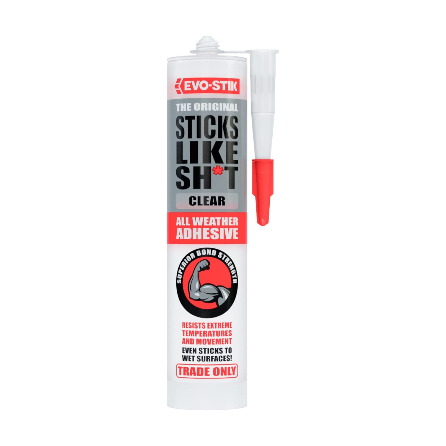 Sticks like Sh*T Adhesive, All Weather, Extreme Temperature & Movement Resistant, Colour: Clear, Size: 290Ml