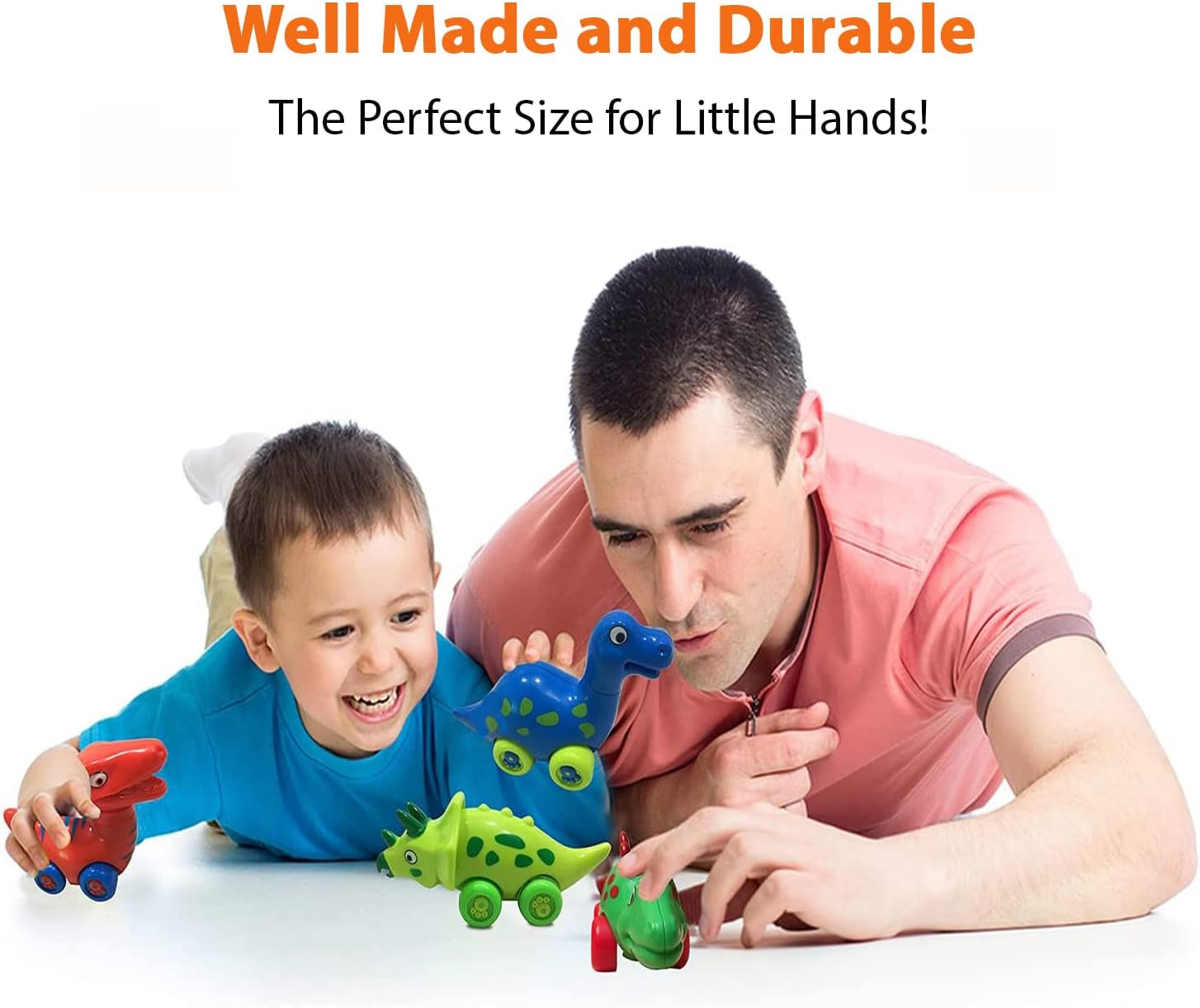 Dinosaur Car Toys for Toddlers | Dinosaurs with Wheels 4-In-1 Pack, Fun Party Toy, Play Set for Kids | Birthday Gift for Boys and Girls