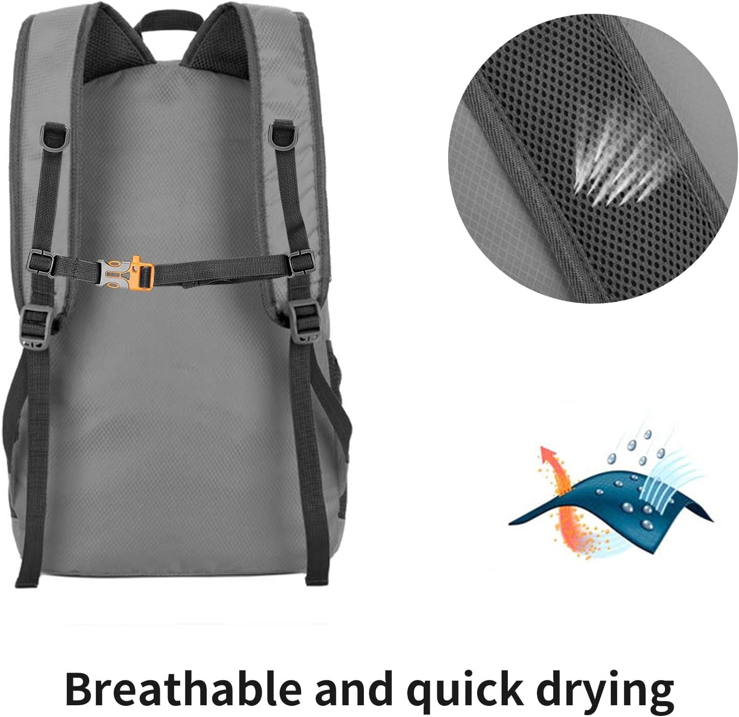30L Hiking Daypack,Water Resistant Lightweight Packable Foldable Backpack for Travel Camping Outdoor