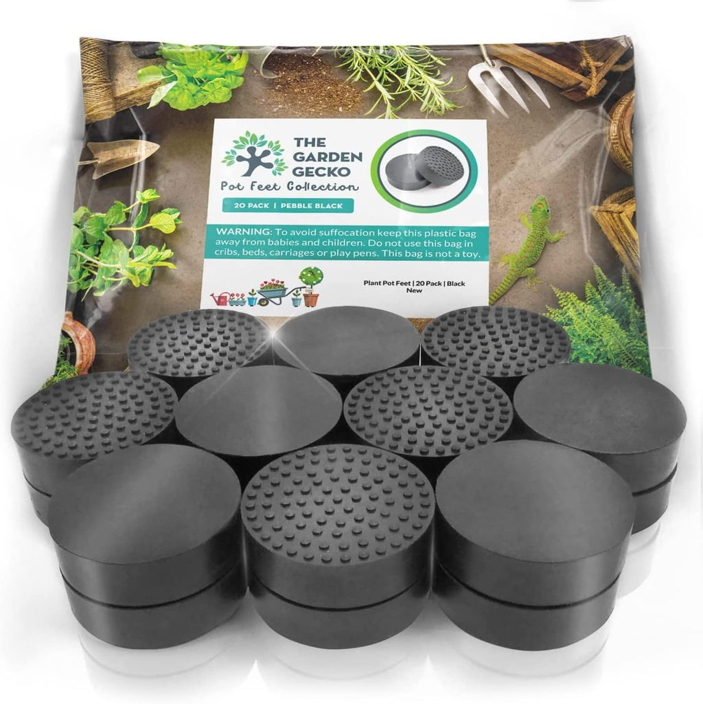 Invisible Pot Feet for Outdoor Plant Pots and Flowers Solid Rubber Pot Risers with Enhanced Non-Slip Surface Grip | 20 Pack.