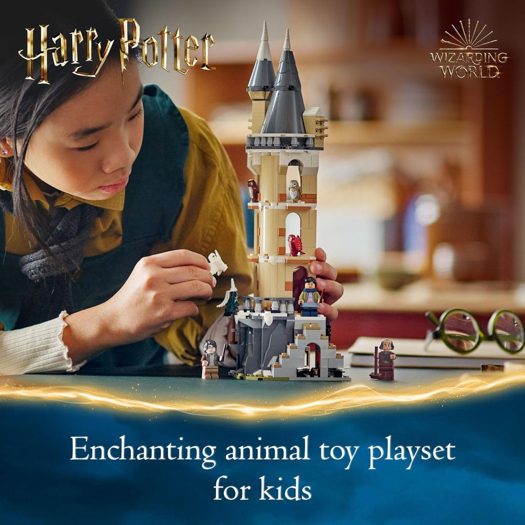 Harry Potter Hogwarts Castle Owlery Toy, Wizarding World Fantasy Toy for Girls and Boys, Harry Potter Castle Playset with 3 Characters, Birthday Gift Idea for Kids Ages 8 and Up, 76430