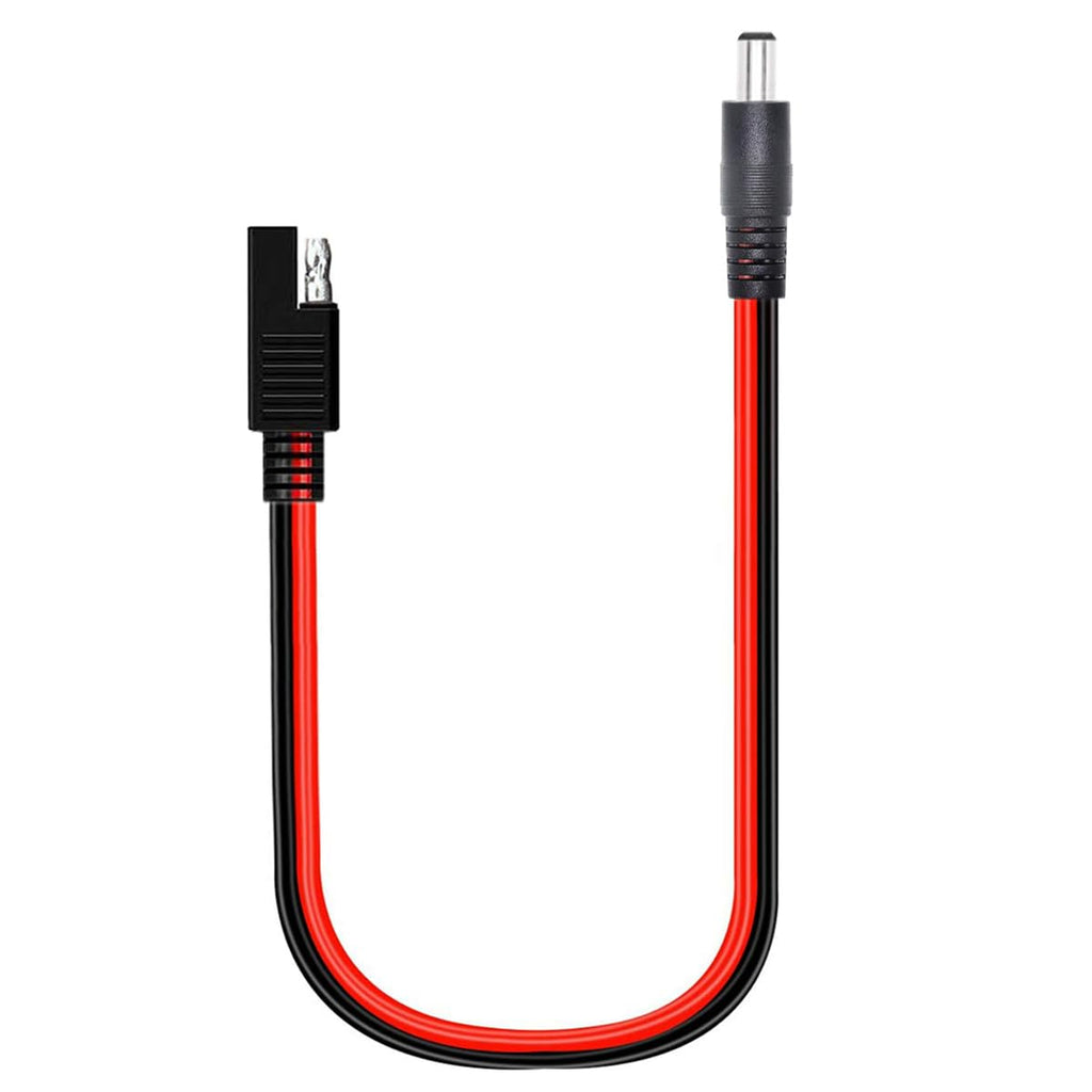 SAE Male to DC 5.5Mm X 2.1Mm Male Adapter Cable SAE Connector Cable 14AWG DC Charging Cable for Solar Panel Charger 60Cm
