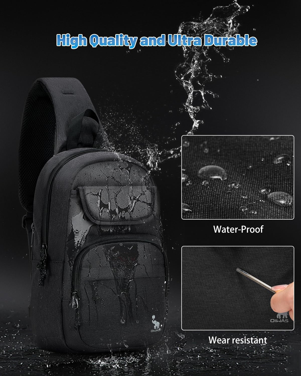 Sling Bag Crossbody Backpack for Men, One Strap Backpack Hiking Daypack Chest Bag for Women
