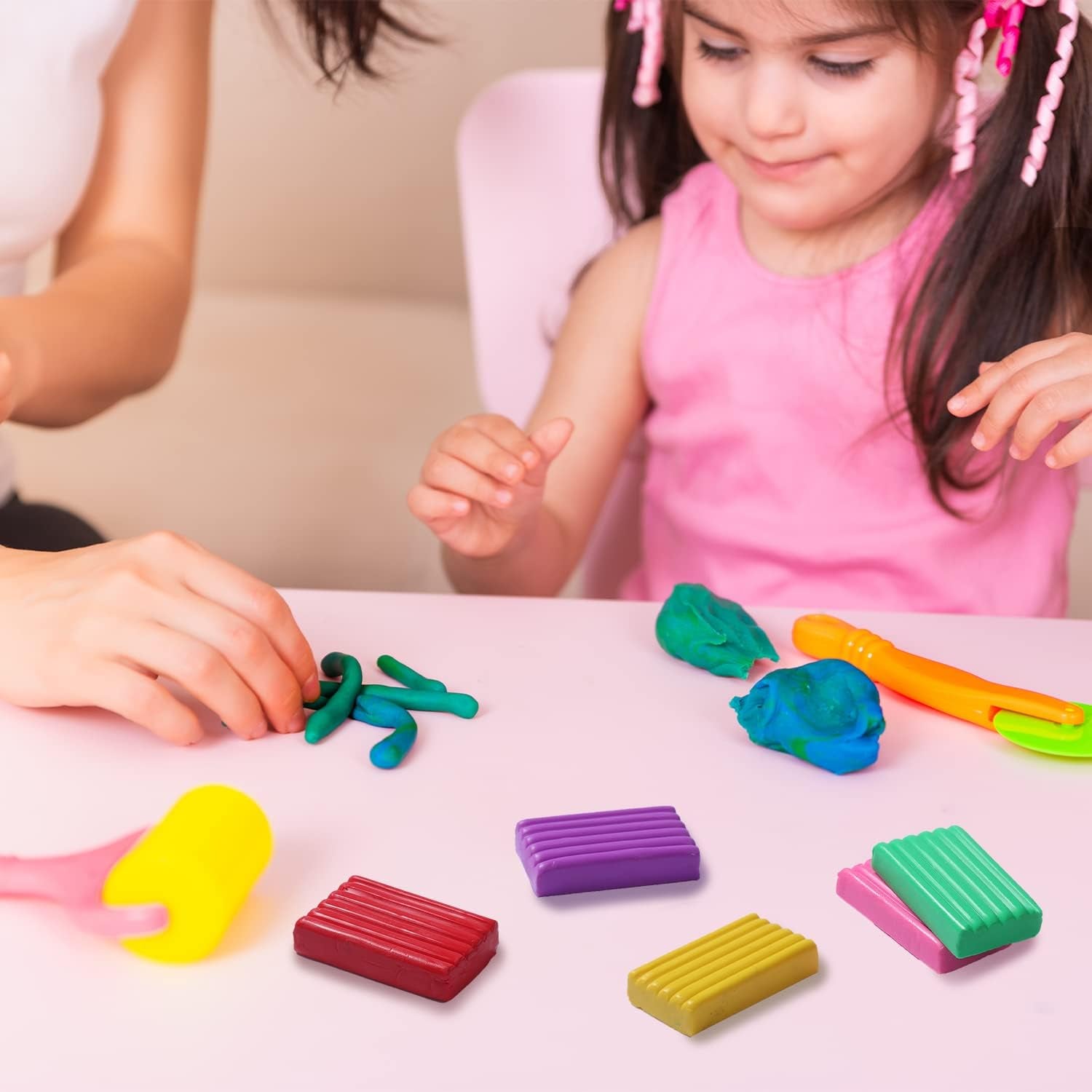 Polymer Clay, 50 Colors Clay Kit, Oven Bake Modeling Clay, Creative Polymer Clay Kit with Sculpting Tools and Jewelry Accessories, Non-Toxic, Ideal DIY Clay Gifts for Adults and Teens