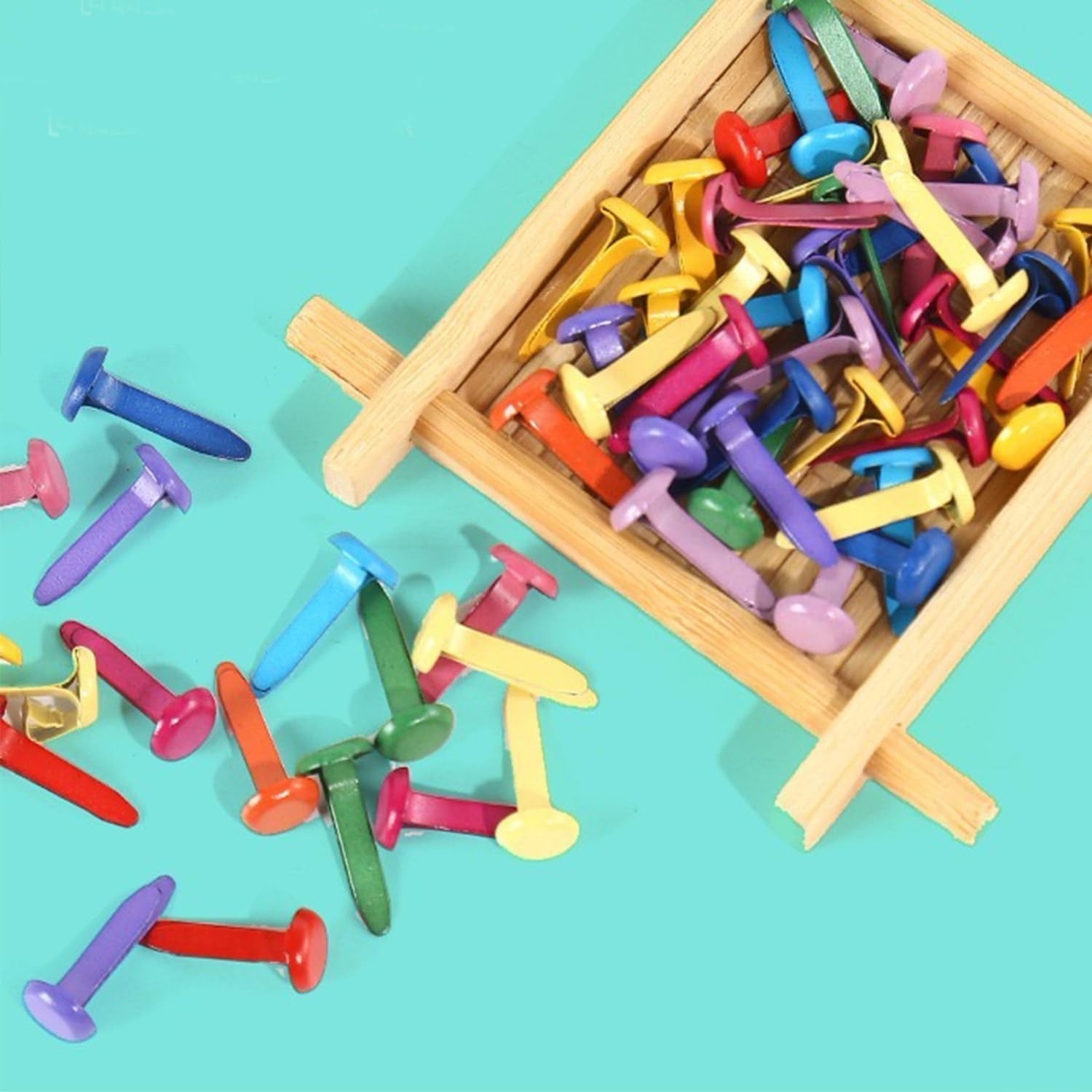 Split Pins Craft Metal Paper Fasteners Split Pins 8Mm X 18Mm Multicolor Split Pin Mini Brads round Scrapbooking Brads for Paper DIY Stamping Crafts Projects Scrapbooking Office 100 Pcs