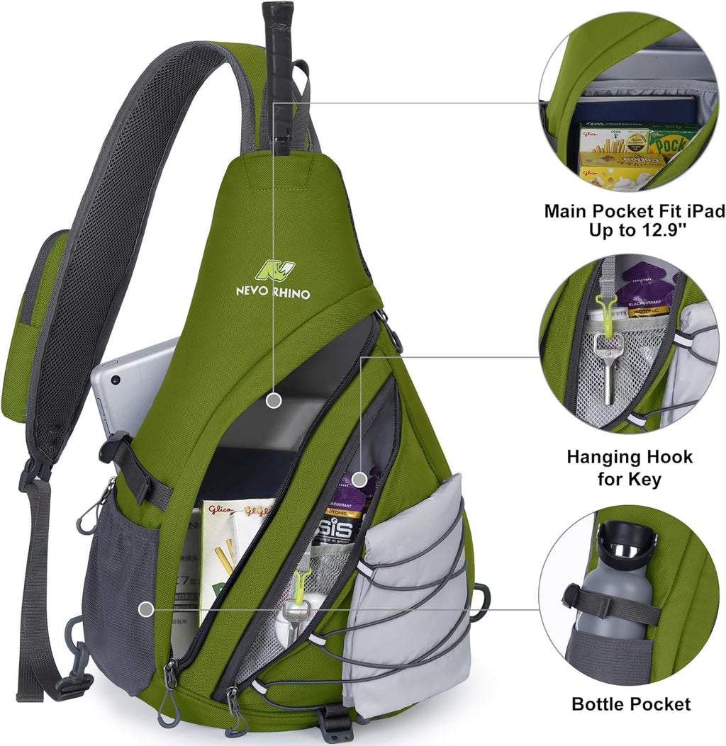 NEVO RHINO Crossbody Sling Backpack 18L Large Sling Bag for Men with Phone Pocket Shoulder Bag for Men, Women Sport Daypack