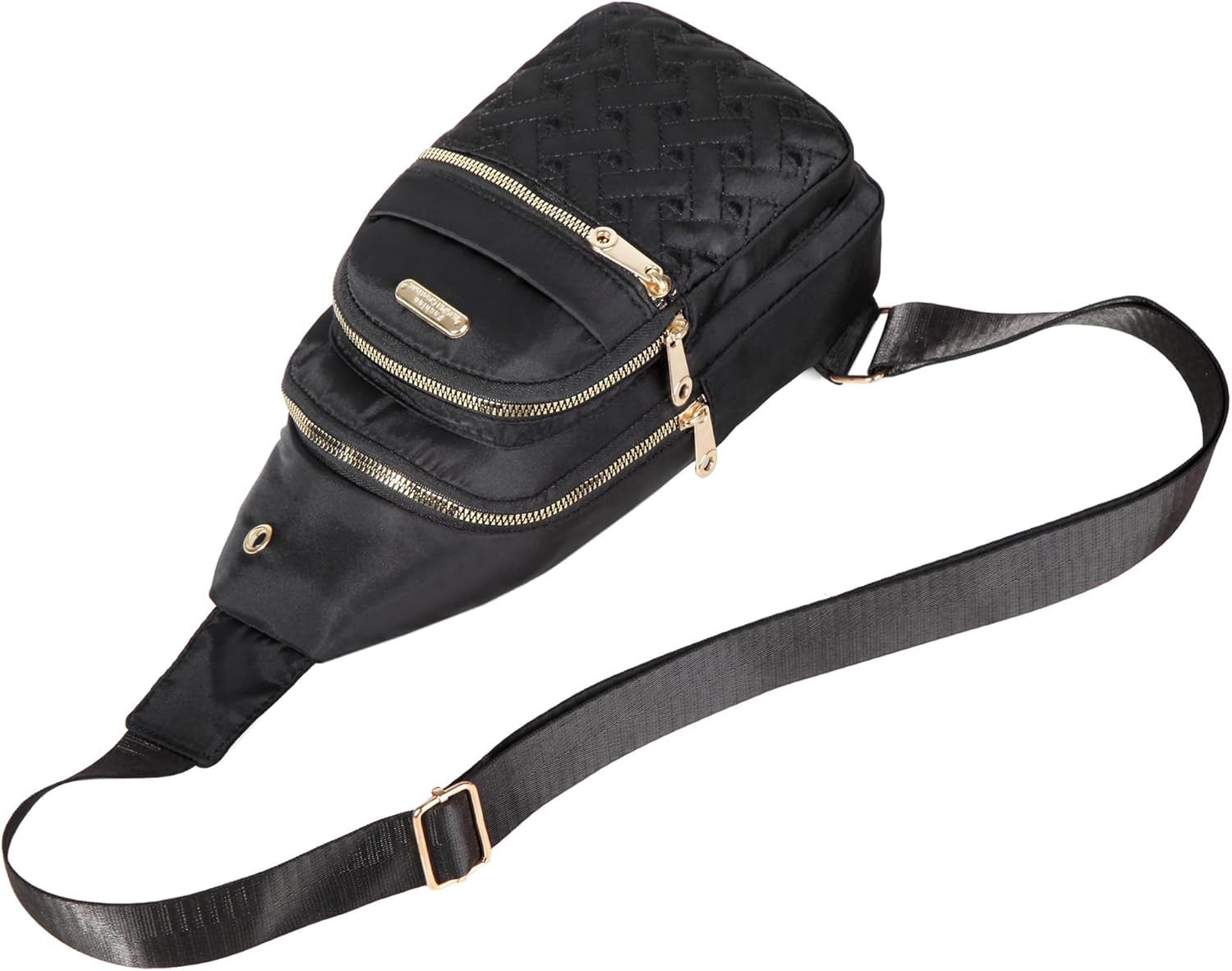 Small Sling Backpack Crossbody Sling Bag Fanny Pack Cross Body Bag for Outdoors Hiking Traveling - Black