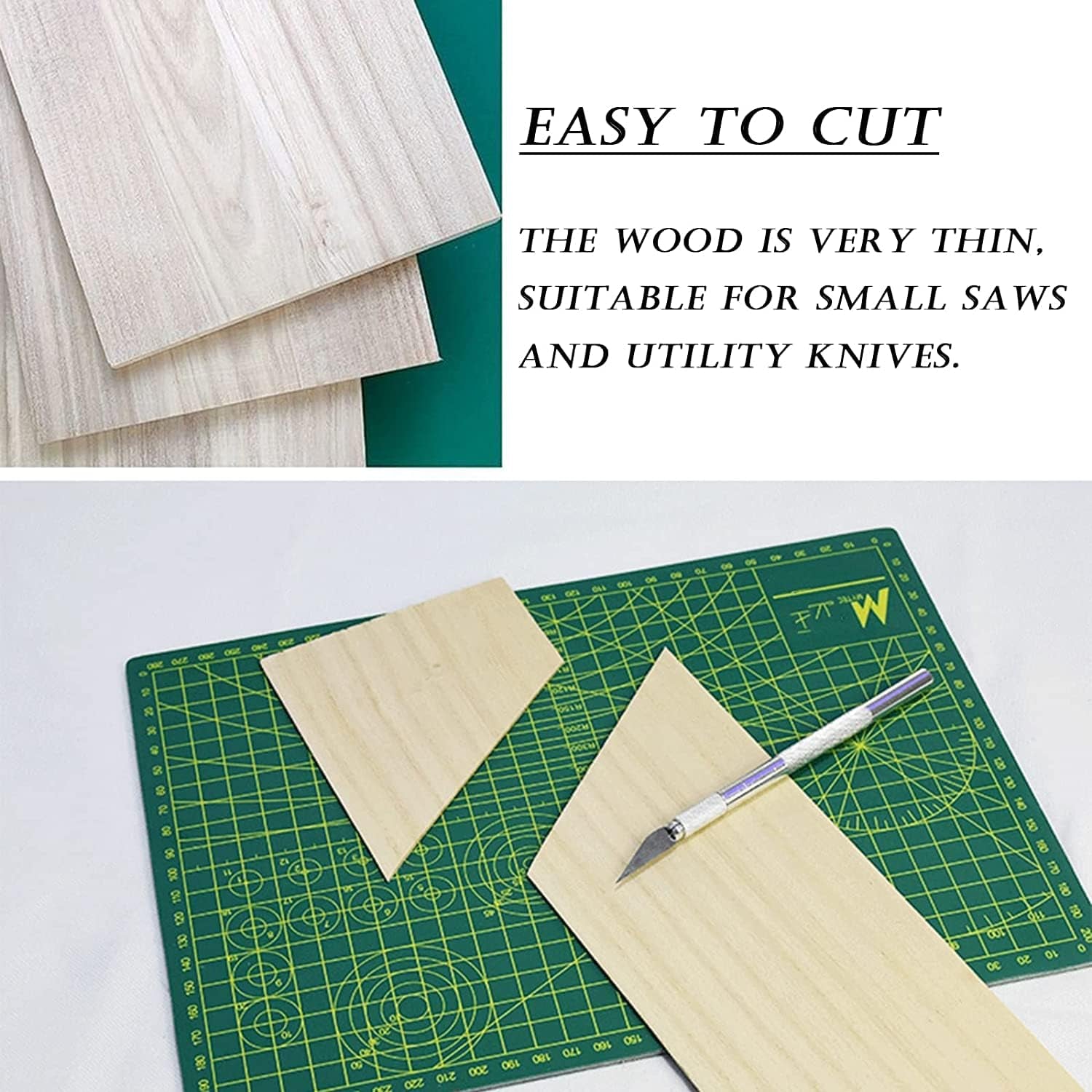 12 Pack Balsa Wood Sheets, 200X100X1Mm Thin, Unfinished Plywood Square Light Craft Model Wooden Plate for Airplane, Boat