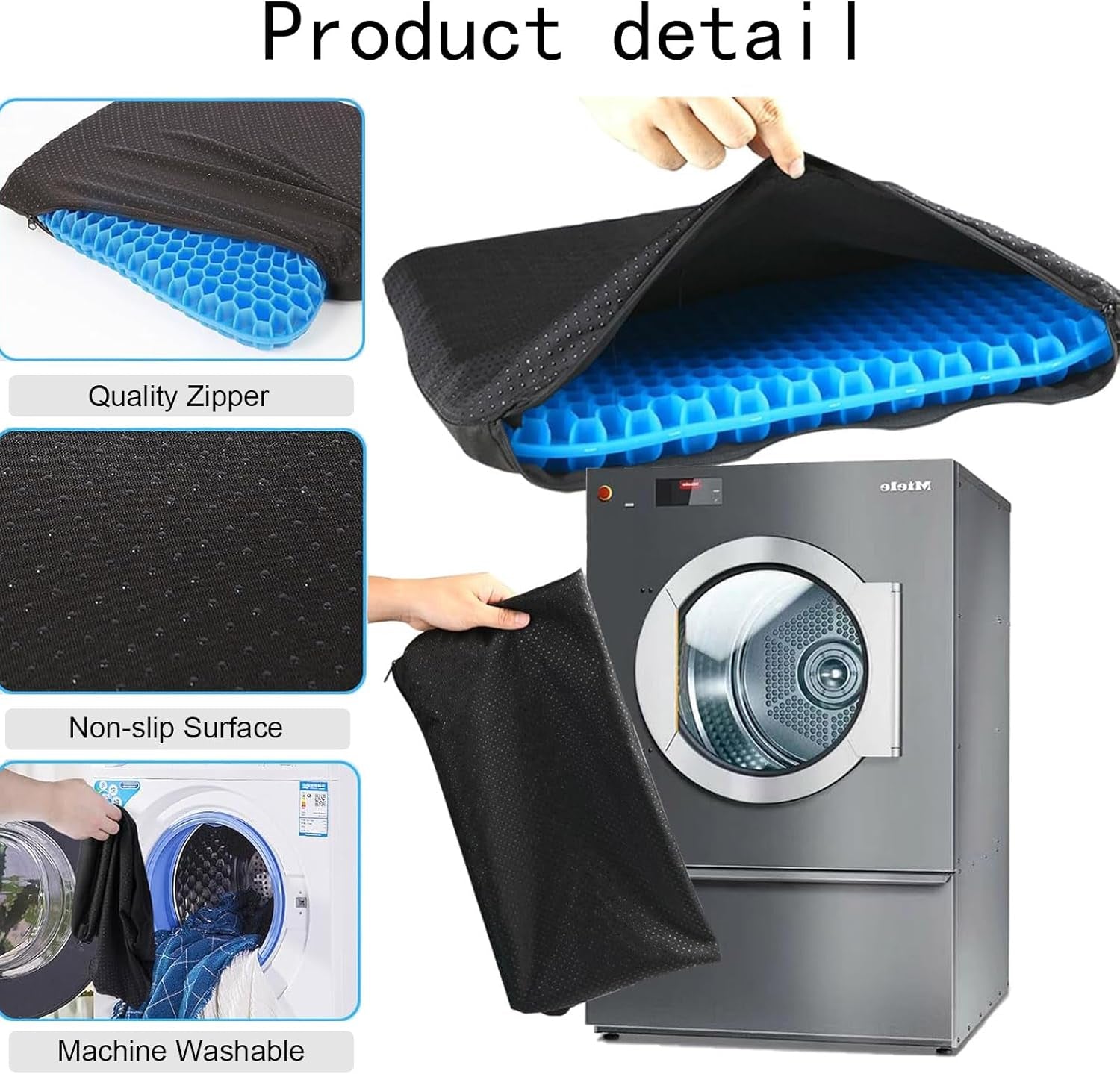 Soft Sitter Cushion, 2025 Cooling Seat Cushion Thick Big Breathable Honeycomb Design Non-Slip Pillow Back Support Cushion, Double Thick Gel Cushion for Car Office Home Wheelchair & Chair Pressure Reli