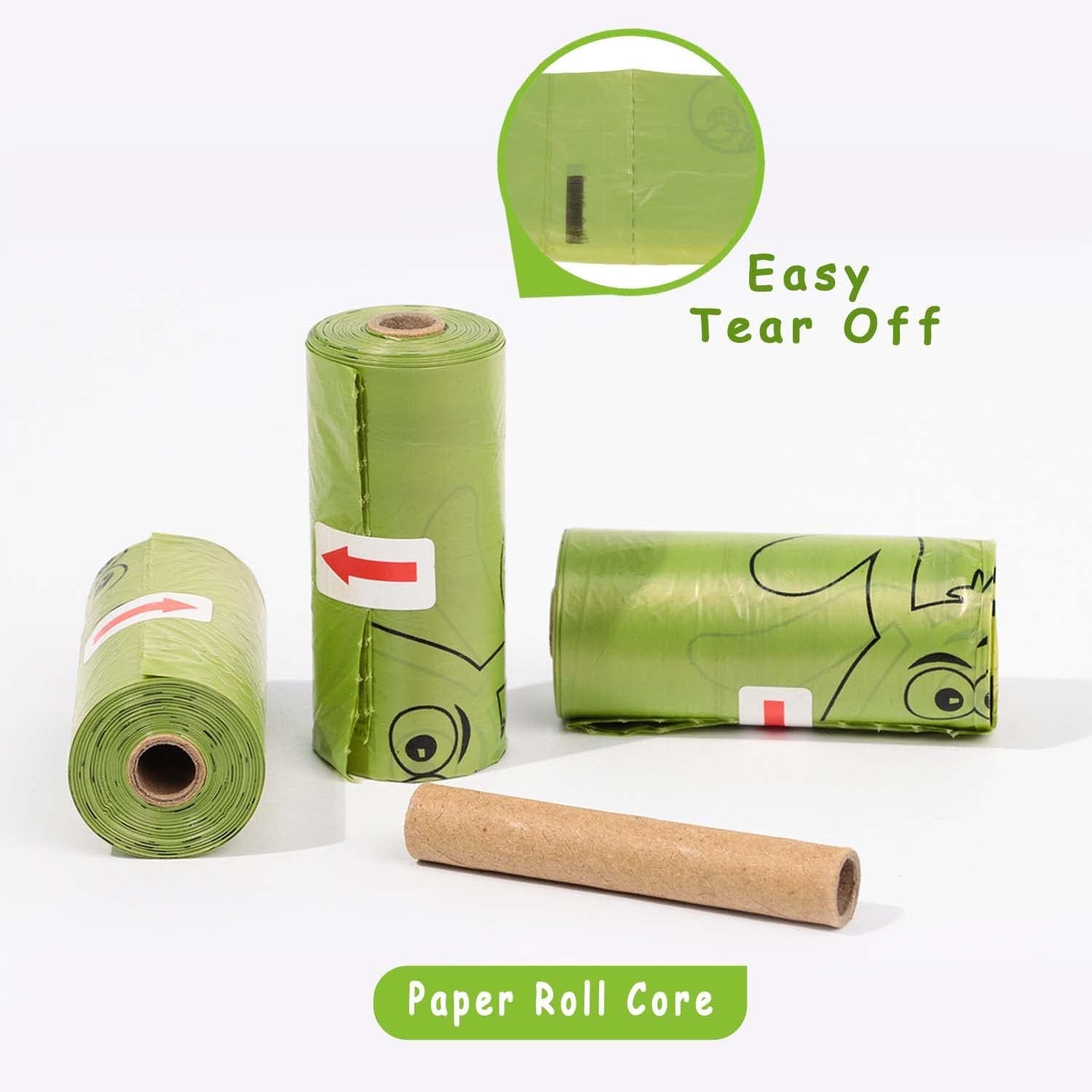 Aitodos® 600Pcs Poo Bags Dogs, Sturdy and Leak Proof, Easy to Carry, Mixed PET, Polyethylene(Pet) + Corn Starch-Dog Poop Bag Rolls- 12.5 * 9 Inches, Green (40 Rolls of 15 Counts)