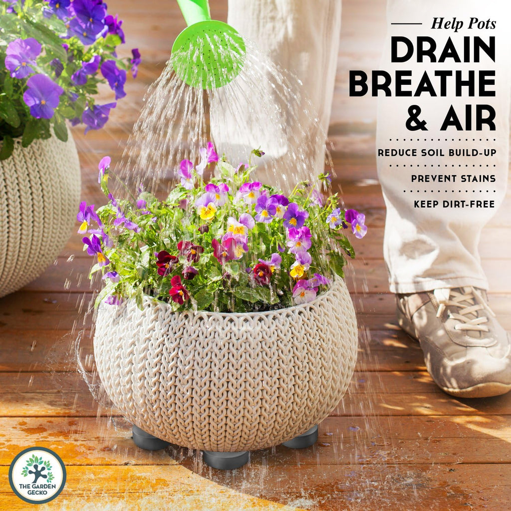 Invisible Pot Feet for Outdoor Plant Pots and Flowers Solid Rubber Pot Risers with Enhanced Non-Slip Surface Grip | 20 Pack.